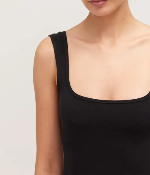 Nur Square Neck Bodysuit in Black