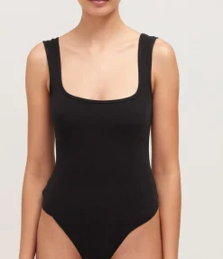 Nur Square Neck Bodysuit in Black