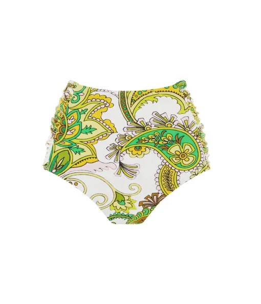 Octavia Ruched High Brief in Ivory