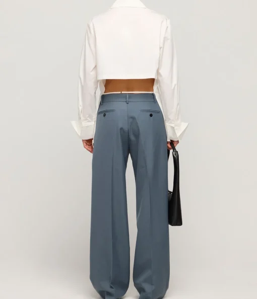 Open Back Cotton Shirt in White