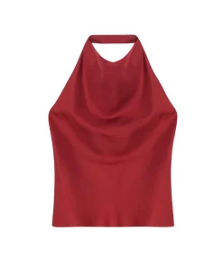 Open Back Halter Top in Barolo