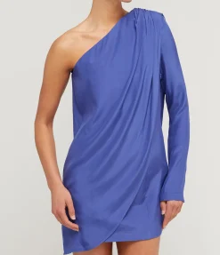 Oria Silk Dress in Aster Purple