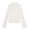 Orion Thin Lace Turtleneck in Ivory