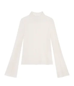 Orion Thin Lace Turtleneck in Ivory