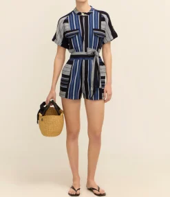 Orpheus Playsuit Dress in Delos Stripe