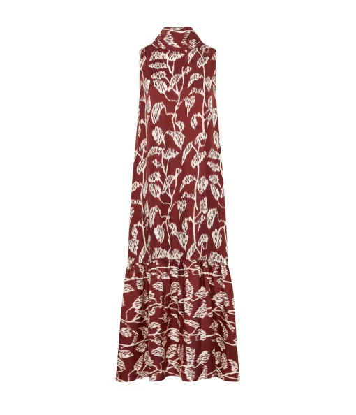 Oslo Silk Dress in Burgundy Vine
