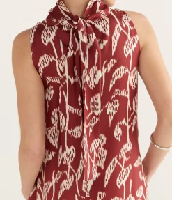 Oslo Silk Dress in Burgundy Vine