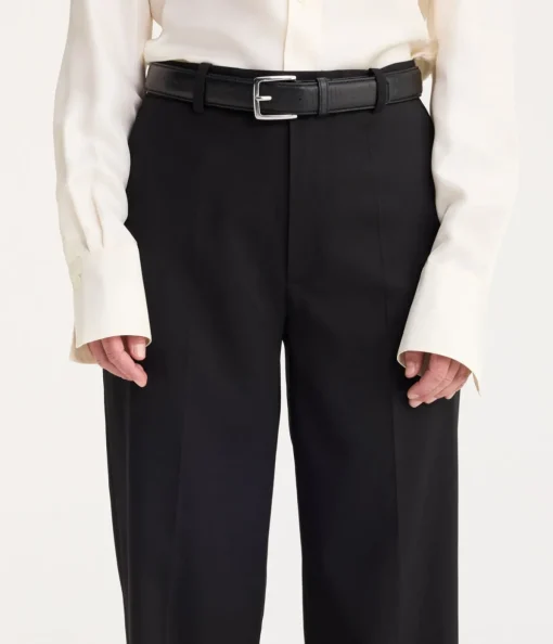 Ostrich Leather Belt in Black