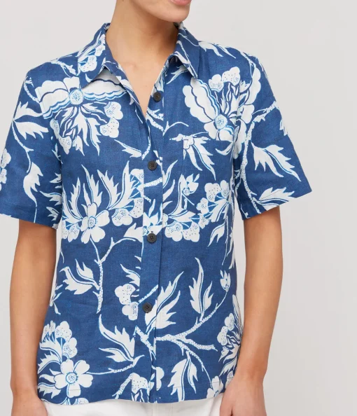 Otto Shortsleeve Shirt in Navy White