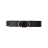 Oval Leather Belt in Black