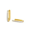 Pave Ovate Huggies Earrings in Gold