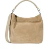 Perry Hobo Suede Bag in Dune