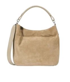 Perry Hobo Suede Bag in Dune