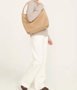 Perry Hobo Suede Bag in Dune