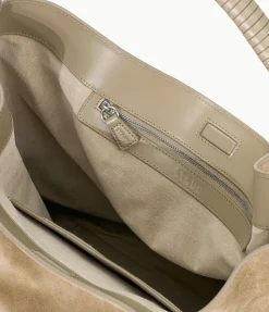 Perry Hobo Suede Bag in Dune