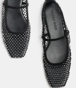 Pheobe Mesh Flat in Black
