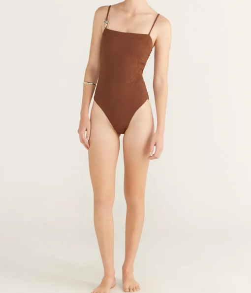 Phillip One Piece Bikini in Cocoa