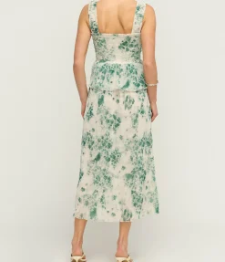 Pleated Georgette Smock Dress in Egret