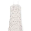 Pleated Georgette Strap Dress in Egret