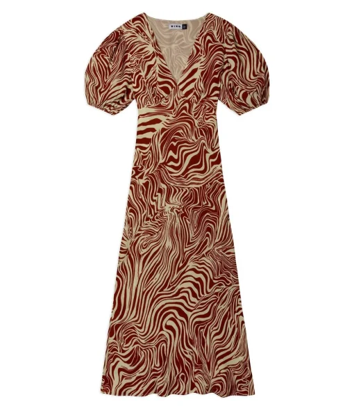 Poppy Dress in Brown Marble Zebra