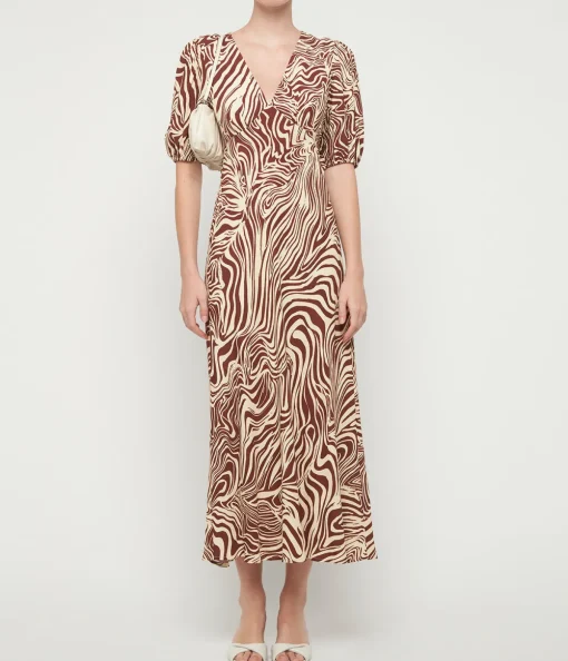 Poppy Dress in Brown Marble Zebra