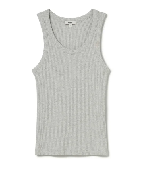 Poppy Scoop Neck Tank in Heather Grey