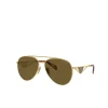 Prada Metal Pilot Sunglasses in Pale Gold