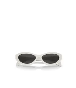 Prada Oval Sunglasses in Talc White