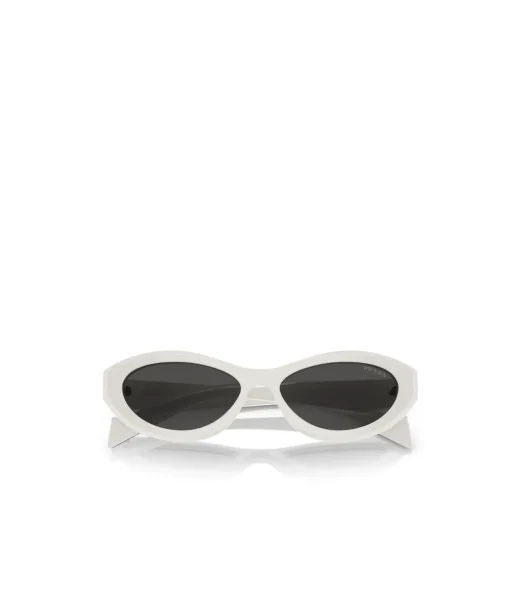 Prada Oval Sunglasses in Talc White
