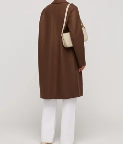 Pressed Wool Overcoat in Teddy Brown