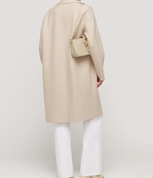Pressed Wool Overcoat in Almond