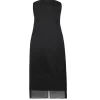 Punta Strapless Midi Dress in Black