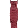 Rachel Cowl Neck Slip Dress in Burgundy
