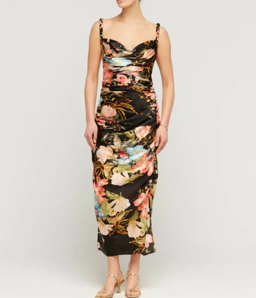 Rachel Cowl Neck Slip Dress in Opulent Mystic Print