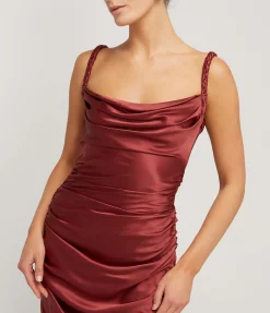 Rachel Cowl Neck Slip Dress in Burgundy