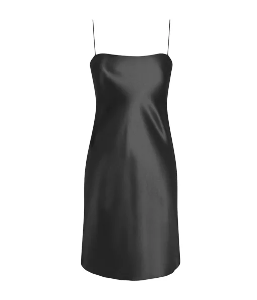 Rachel Mini Slip Dress in Black