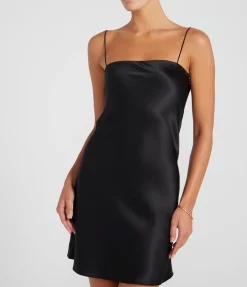 Rachel Mini Slip Dress in Black
