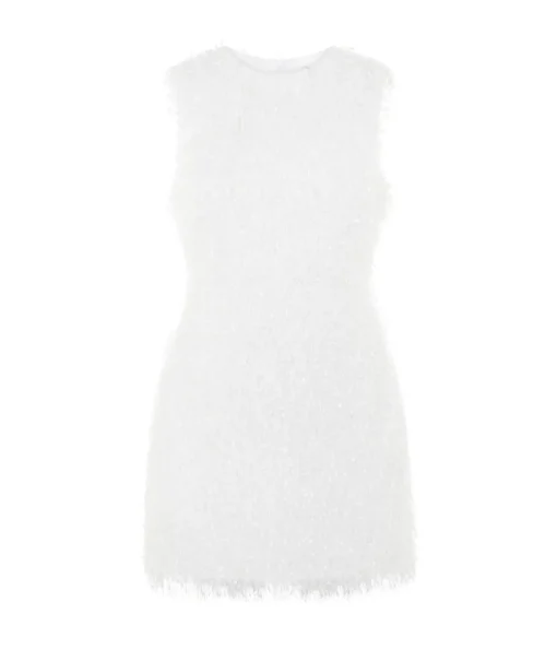 Raven Dress in White Feather