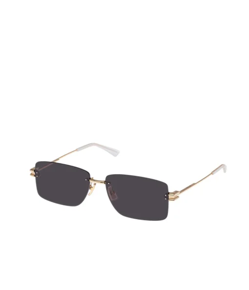 Rectangular Metal Frame Sunglasses in Gold