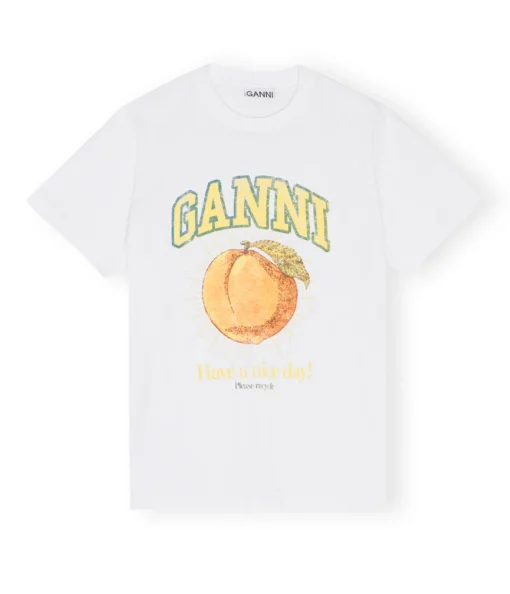 Relaxed Basic Peach T-shirt in Bright White