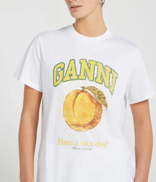 Relaxed Basic Peach T-shirt in Bright White