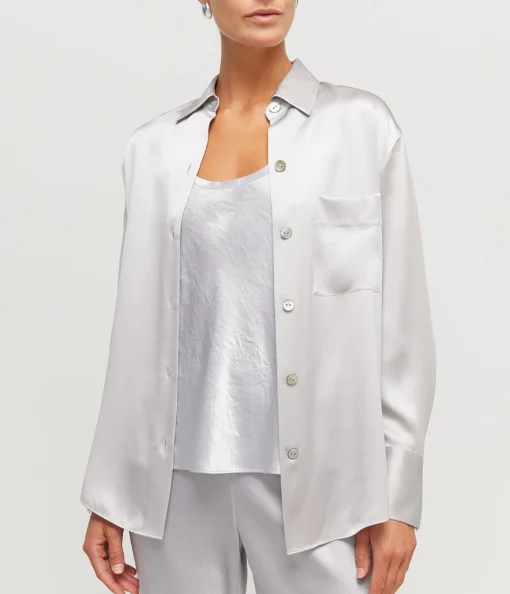 Relaxed Long Sleeve Blouse in Silverstone