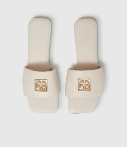 Ria Monogram Slides in Ivory