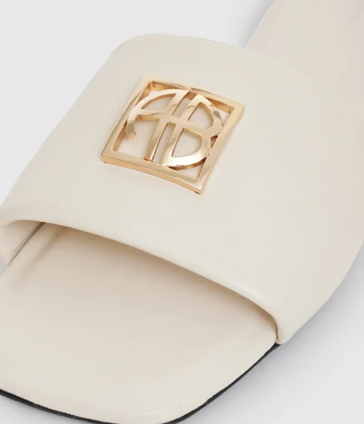 Ria Monogram Slides in Ivory