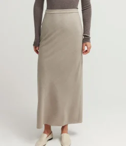 Riva Bias Skirt in Almond
