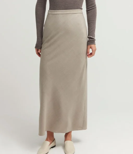 Riva Bias Skirt in Almond