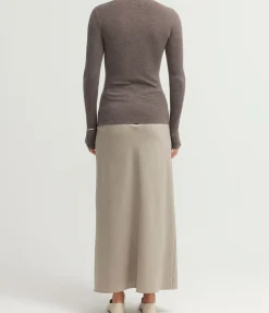 Riva Bias Skirt in Almond