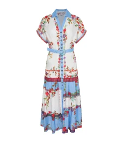 Riya Short Sleeve Dress in Grove Print
