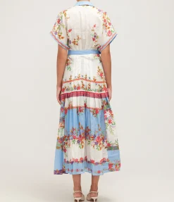 Riya Short Sleeve Dress in Grove Print