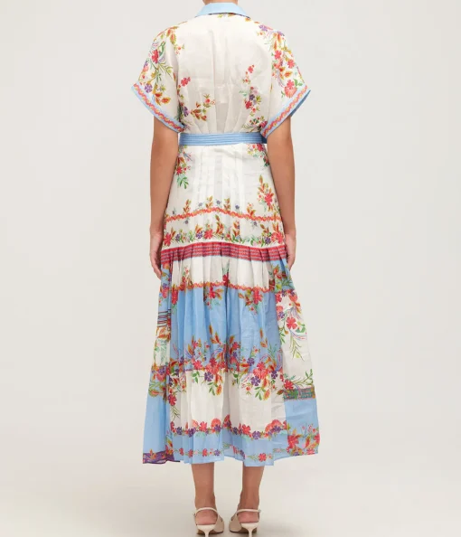 Riya Short Sleeve Dress in Grove Print
